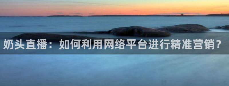 51视频在线直播nba：奶头直播：如何利用网络平台进行精准营销？